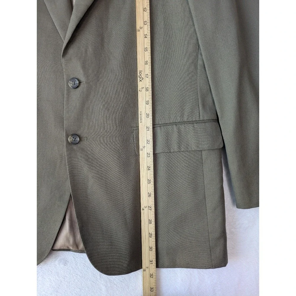 Chaps Blazer Mens 42R Olive Green 100% Wool Two Button Single Vent Suit Jacket